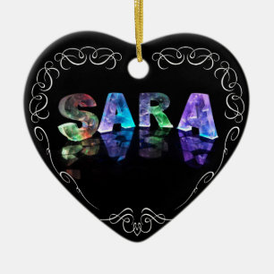 Superstar Sara - Name in Lights (Photograph) Ceramic Ornament