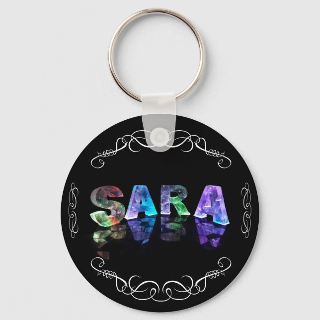 Superstar Sara -  Name in Lights (Photograph) Keychain (Front)