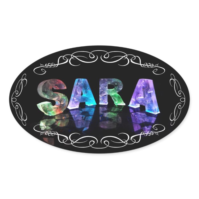 Superstar Sara    Name in Lights (Photograph) Oval Stickers