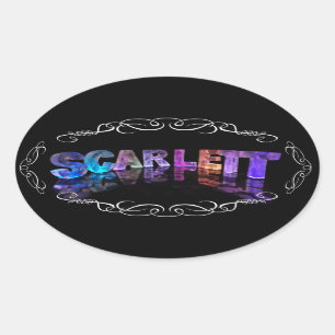 Superstar Scarlett - Name in Lights (Photograph) Oval Sticker