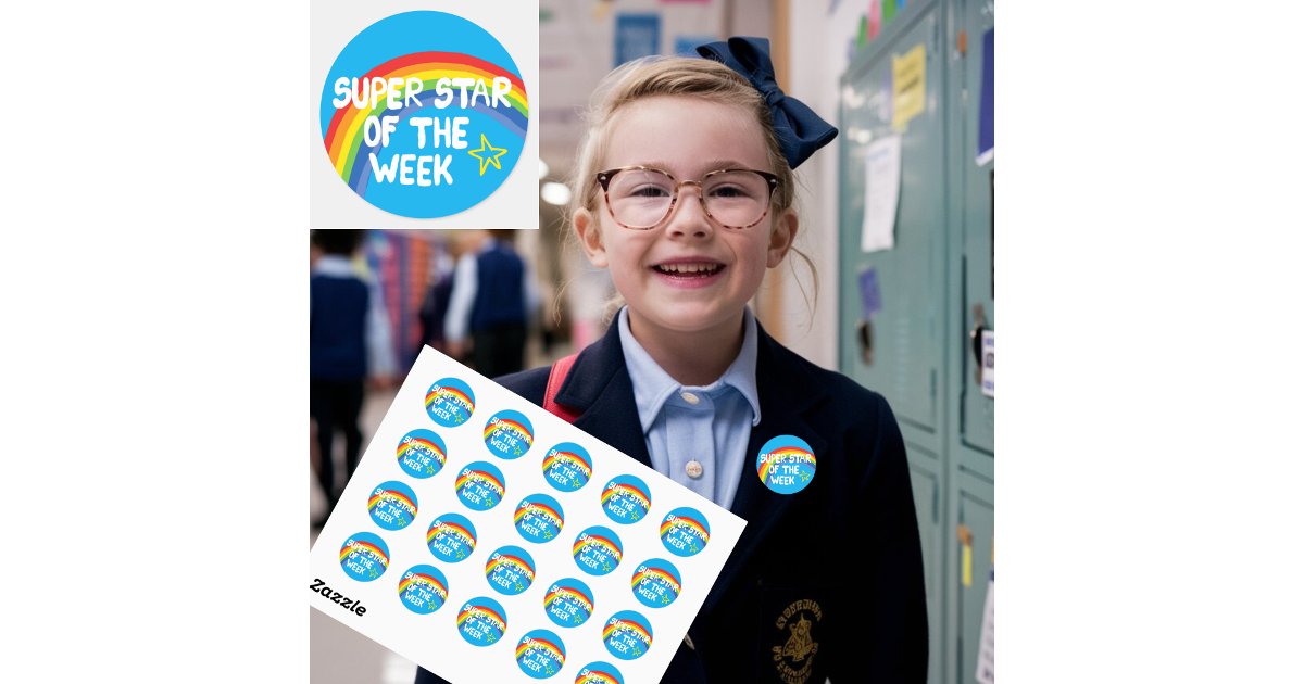 Top Pupil Sticker Superstar star pupil of the week amazing student classic round sticker ...
