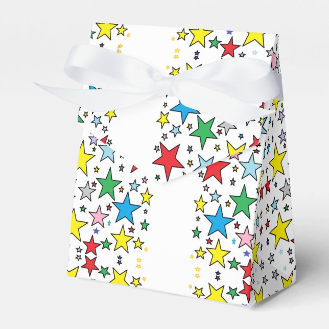 Superstar Stars Happy Pattern Paper Favor Gift Box (Front Side)