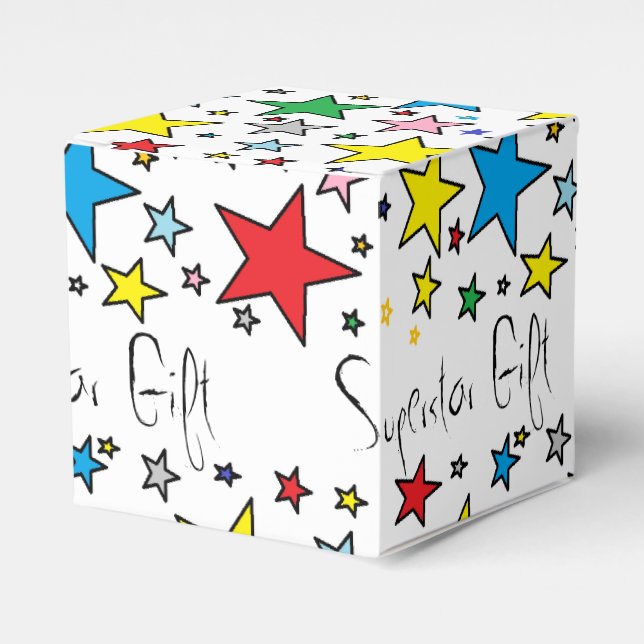 Superstar Stars Happy Pattern Paper Favor Gift Box (Front Side)