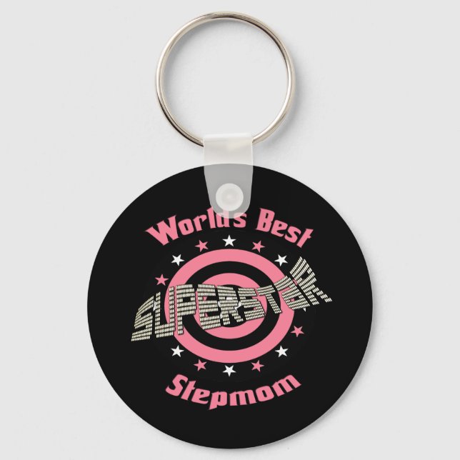 Superstar Stepmom in Pink Keychain (Front)