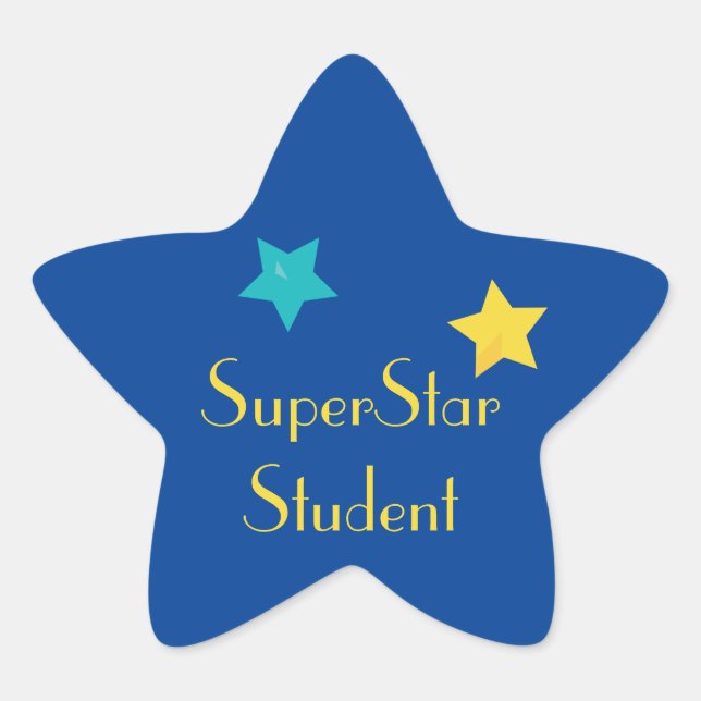 SuperStar Student with Stars  Star Sticker (Front)