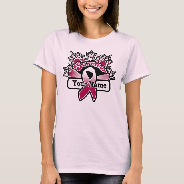 Superstar Survivor Custom Name Head and Neck Cance T-Shirt (Front)