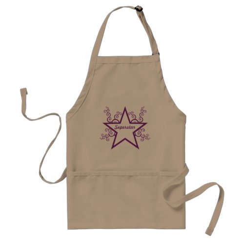 Superstar Swirls Apron Purple Adult Apron