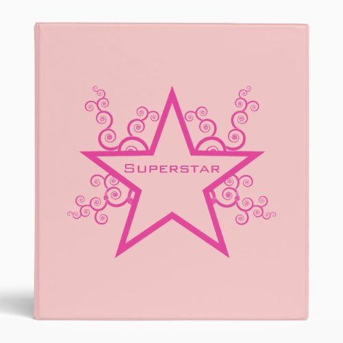 Superstar Swirls Binder Bright Pink Binder