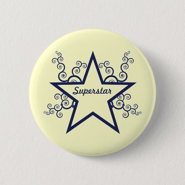 Superstar Swirls Button, Dark Blue Button (Front)