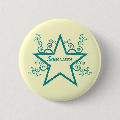 Superstar Swirls Button Teal Button