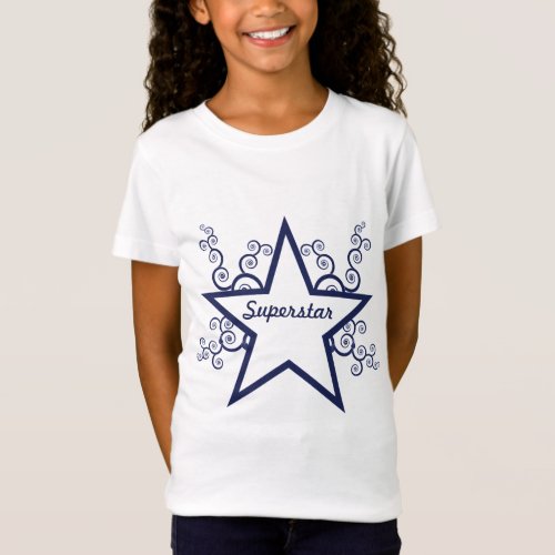 Superstar Swirls Kids Shirt Dark Blue T_Shirt