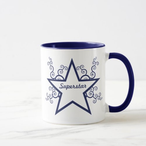 Superstar Swirls Mug Dark Blue Mug