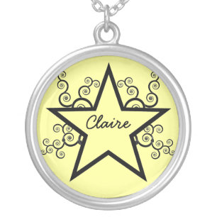Superstar Swirls Necklace, Black Silver Plated Necklace
