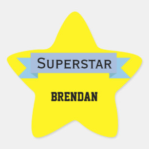 Superstar with Name Star Sticker