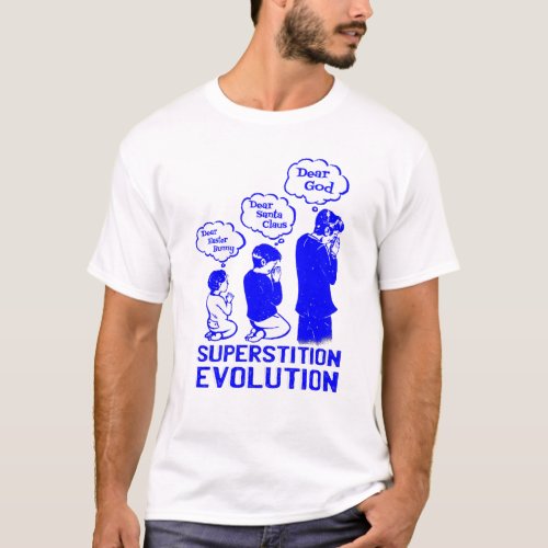 superstition evolution funny T_Shirt