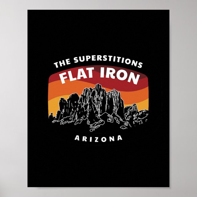 Superstition Flat Iron Arizona Mountain Hiking  Poster (Front)