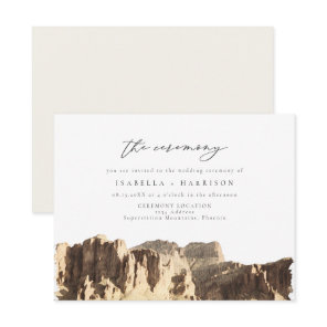 SUPERSTITION MOUNTAIN Desert Wedding Ceremony Invi Invitation