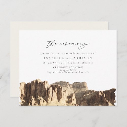 SUPERSTITION MOUNTAIN Desert Wedding Ceremony Invi Invitation