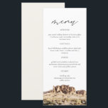 SUPERSTITION MOUNTAIN Watercolor Wedding Menu Card<br><div class="desc">This menu features a watercolor painting of Superstition Mountain paired with a simple font combination. This menu is perfect for your destination or adventure desert themed wedding or event.</div>