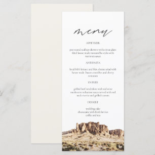 SUPERSTITION MOUNTAIN Watercolor Wedding Menu Card
