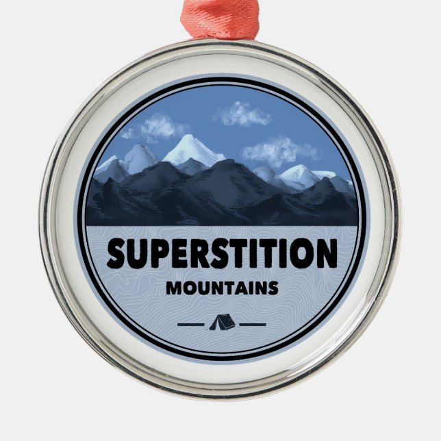 Superstition Mountains Arizona Camping Metal Ornament (Front)