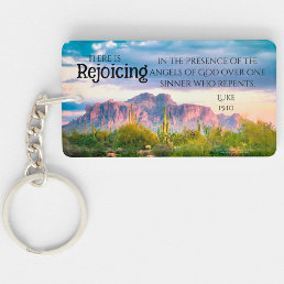 Superstition Mountains Arizona Desert Soft Purple Keychain