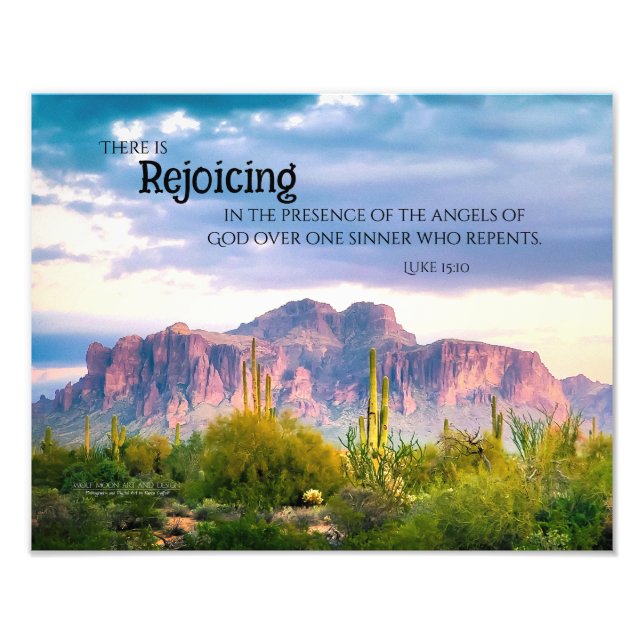 Superstition Mountains Arizona Desert Soft Purple Photo Print (Front)