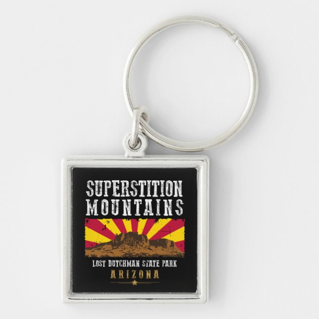 SUPERSTITION MOUNTAINS ARIZONA KEYCHAIN (Front)