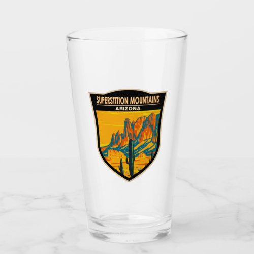 Superstition Mountains Arizona Vintage Glass