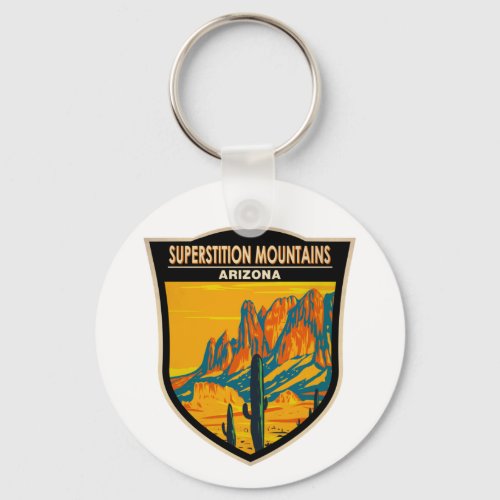 Superstition Mountains Arizona Vintage  Keychain