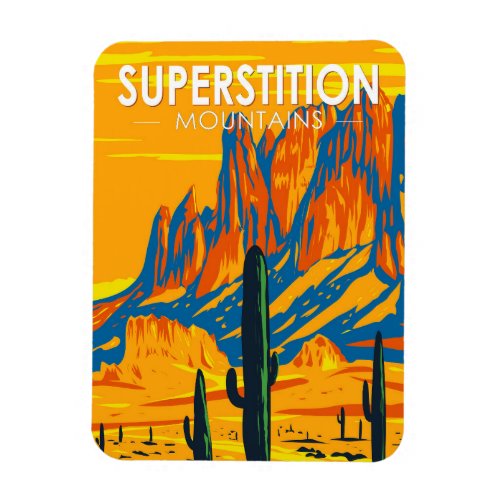 Superstition Mountains Arizona Vintage  Magnet