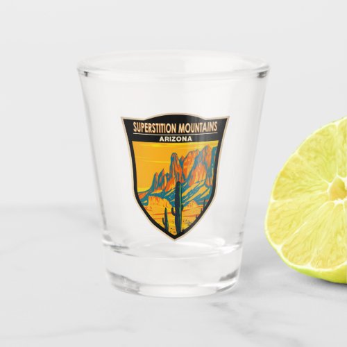 Superstition Mountains Arizona Vintage Shot Glass