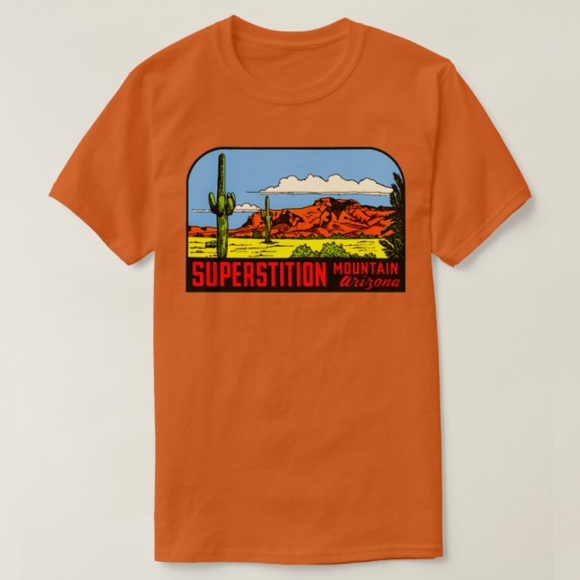 Superstition Mountains Arizona Vintage Travel  T-Shirt (Design Front)