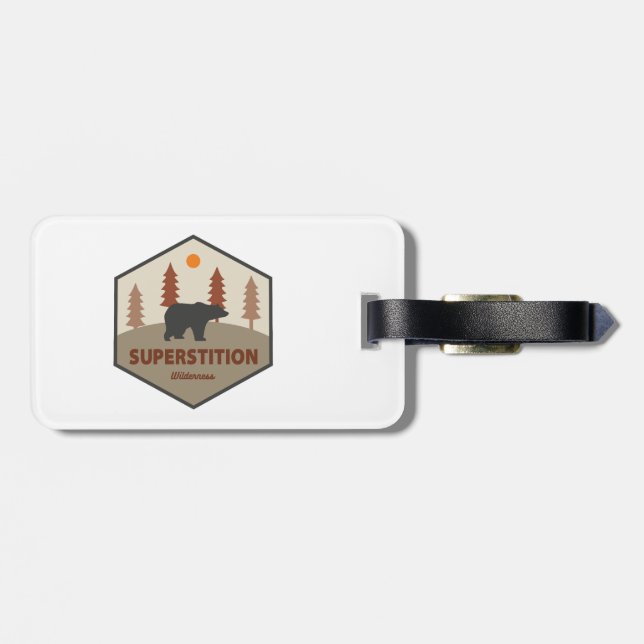 Superstition Wilderness Arizona Bear Luggage Tag (Back Horizontal)
