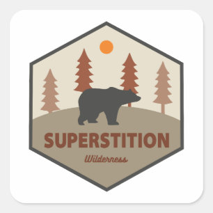 Superstition Wilderness Arizona Bear Square Sticker
