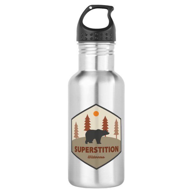 Superstition Wilderness Arizona Bear Stainless Steel Water Bottle (Front)