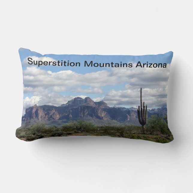 Superstitions Mountains Arizona Lumbar Pillow (Front)