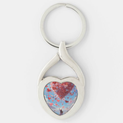 Supersweet hearts in the sky keychain