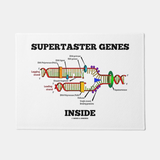 Supertaster Genes Inside DNA Replication Humor Doormat (Front)