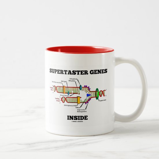Supertaster Genes Inside (DNA Replication) Two-Tone Coffee Mug