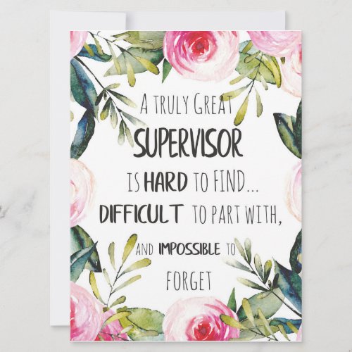 Supervisor Appreciation Thank you Quote Boss Card