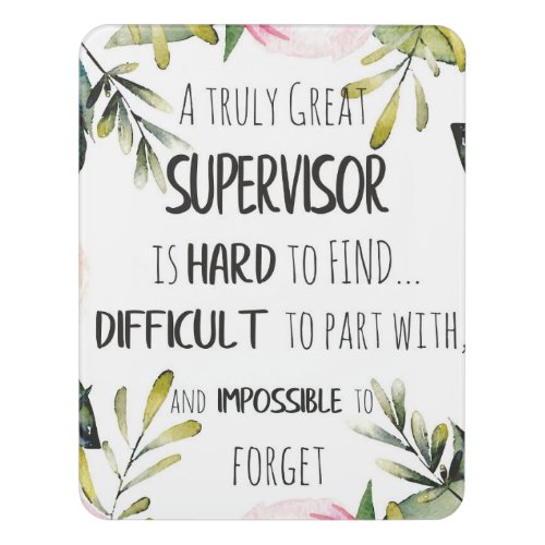 Supervisor Appreciation Thank you Quote Boss Door Sign