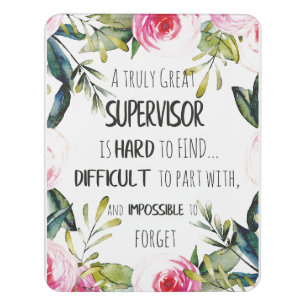 Supervisor Appreciation Thank you Quote Boss Door Sign