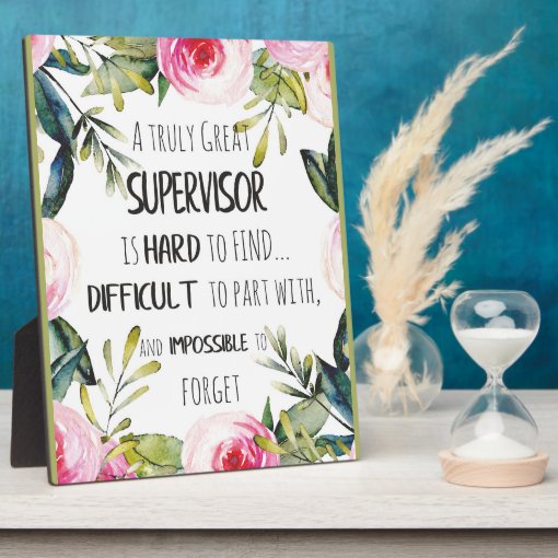 Supervisor Appreciation Thank you Quote Boss Plaque | Zazzle