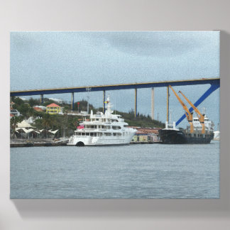 Superyacht in Curacao Canvas Photo Tile