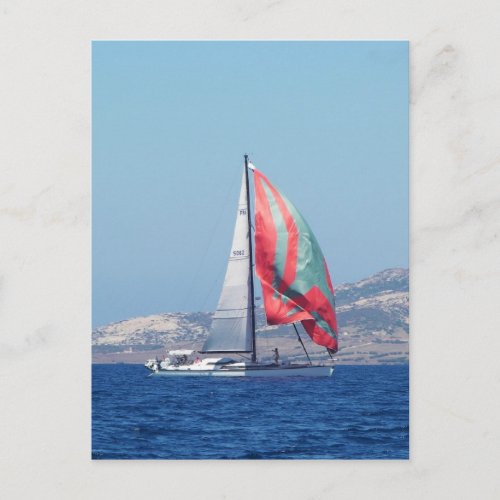 Superyacht With Spinnaker Postcard