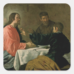 Supper at Emmaus, 1620 Square Sticker