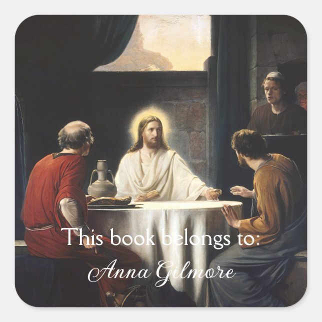 Supper at Emmaus by Carl Bloch  Square Sticker (Front)