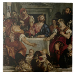 Supper at Emmaus (oil on canvas) Ceramic Tile