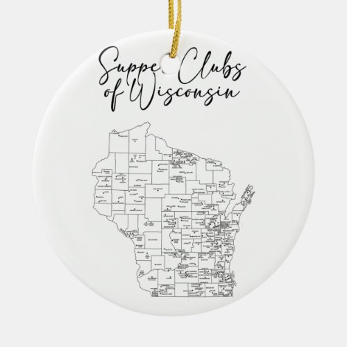 Supper Clubs of Wisconsin Ceramic Ornament